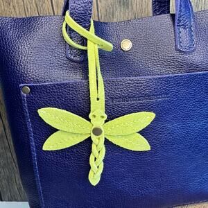 Portland Leather Dragonfly Charm LIME FAST SHIP Bag Purse Charm NEW!